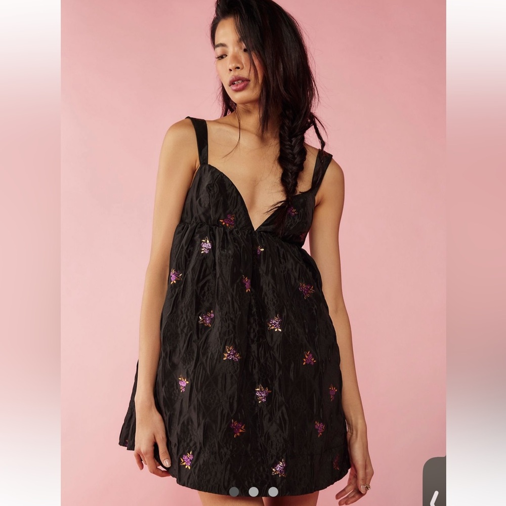 For Love & Lemons Sachi Mini Dress in Black NWT